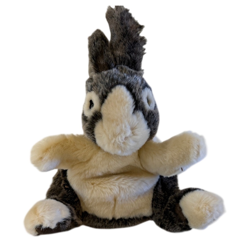 Folkmanis Baby Dutch Rabbit Hand Puppet Grey Cream Realistic Plush 2571